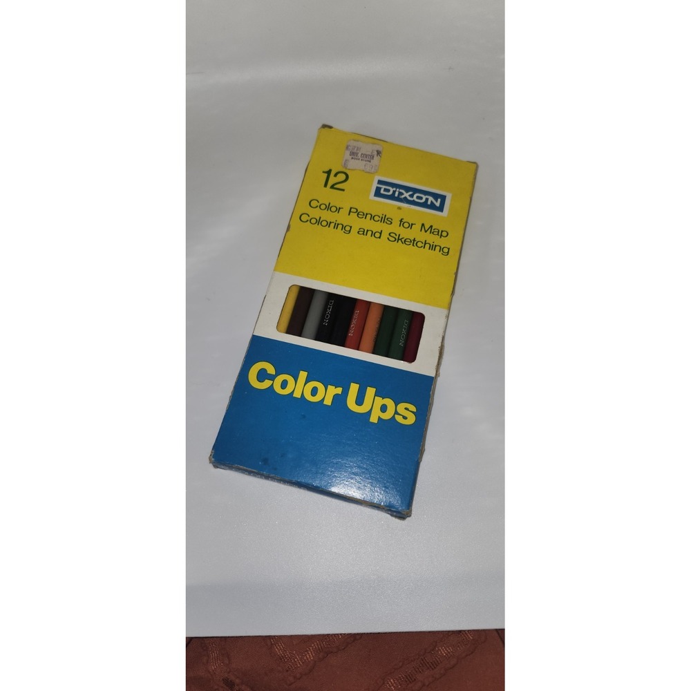 Dixon 12 Color Pencils No. 341 For Map Coloring and Sketching, Color, Vintage
